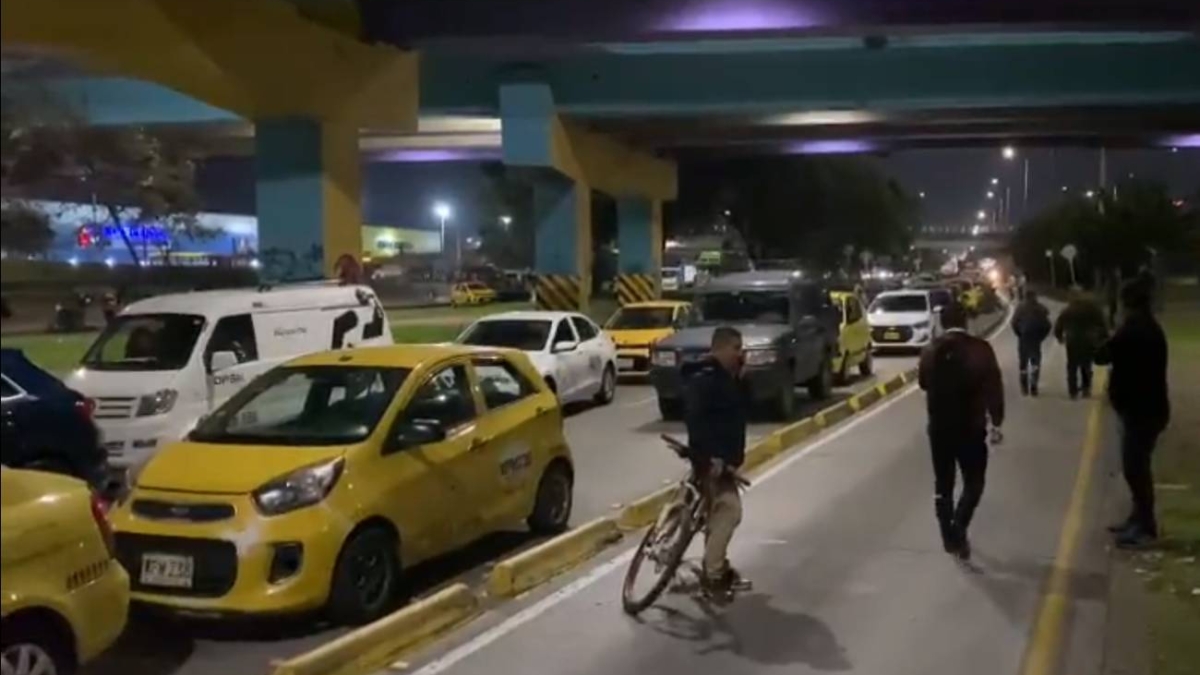 bloqueo de Taxistas en Bogotá